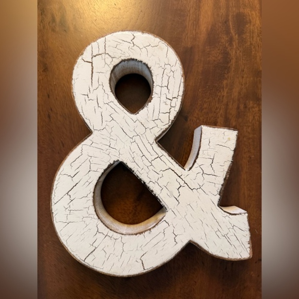 Rustic White Ampersand Decor